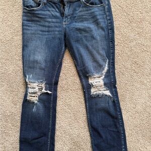 Distressed Blue Jeans